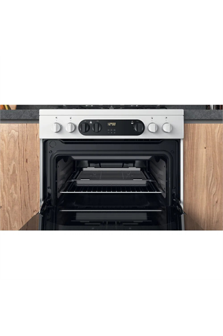 Hotpoint HDM67G9C2CW 60cm White Double Oven Dual Fuel Cooker