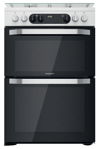 Hotpoint HDM67G9C2CW 60cm White Double Oven Dual Fuel Cooker