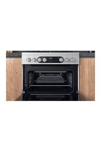 Hotpoint HDM67G9C2CX 60cm Silver Double Oven Dual Fuel Cooker