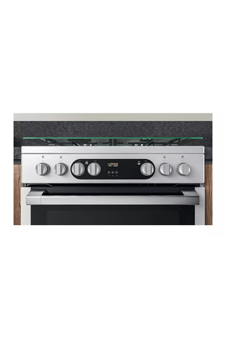 Hotpoint HDM67G9C2CX 60cm Silver Double Oven Dual Fuel Cooker