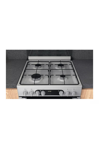 Hotpoint HDM67G9C2CX 60cm Silver Double Oven Dual Fuel Cooker