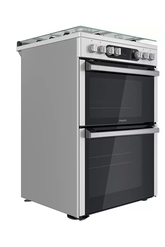 Hotpoint HDM67G9C2CX 60cm Silver Double Oven Dual Fuel Cooker