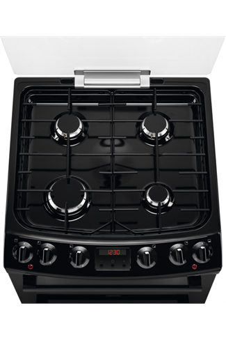 Zanussi ZCK66350BA 60cm Black Double Oven Dual Fuel Cooker