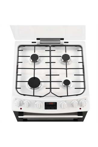 Zanussi ZCK66350WA 60cm White Double Oven Dual Fuel Cooker