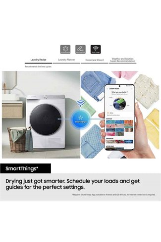 Samsung DV90CGC0A0AEEU White 9kg Heat Pump Tumble Dryer A Rated
