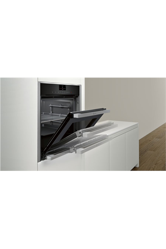 NEFF N90 B47FS34H0B Stainless Steel Slide&Hide FullSteam Built-In Electric Single Oven with HomeConnect