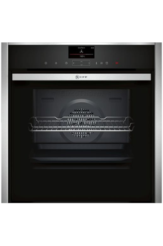 NEFF N90 B47VS34H0B Stainless Steel Slide&Hide VarioSteam Built-In Electric Single Oven with HomeConnect