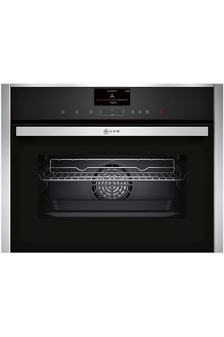 NEFF N90 C17FS32H0B Stainless Steel FullSteam Built-In Compact Oven with HomeConnect