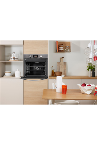 Indesit Aria IFW3841PIXUK Stainless Steel Pyrolytic Built-In Electric Single Oven