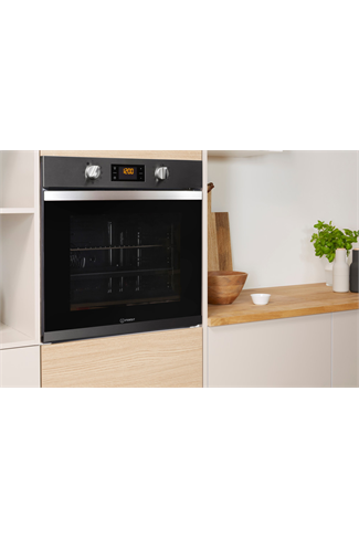 Indesit Aria IFW3841PIXUK Stainless Steel Pyrolytic Built-In Electric Single Oven