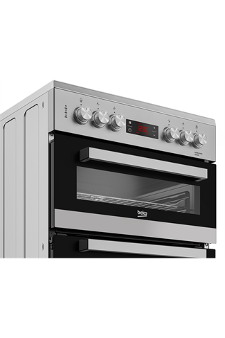 Beko EDC634S 60cm Silver Double Oven Electric Cooker