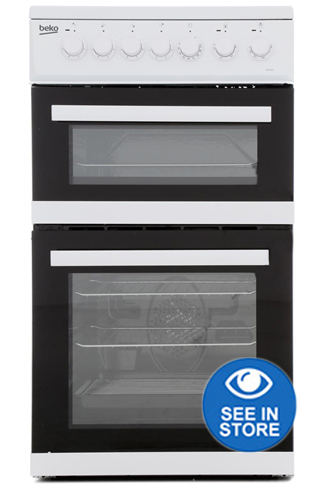 Beko EDP503W 50cm White Double Oven Electric Cooker 