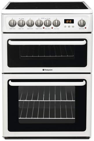 Hotpoint Newstyle HAE60PS 60cm White Double Oven Electric Cooker