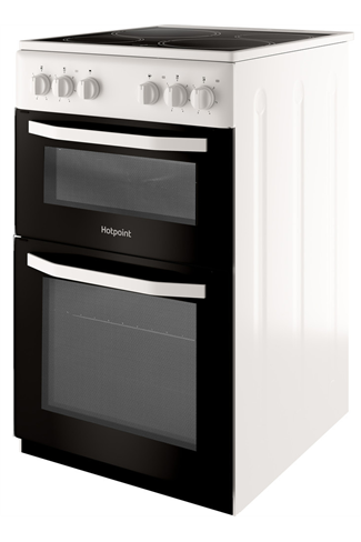 Hotpoint Cloe HD5V92KCW 50cm White Twin Cavity Electric Cooker