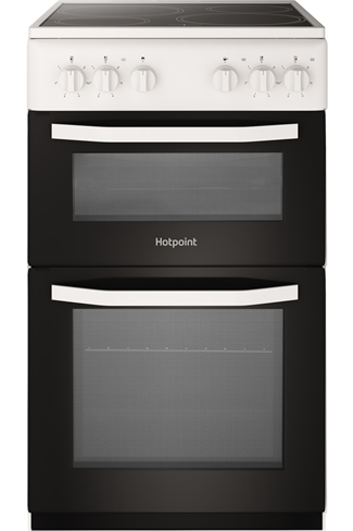 Hotpoint Cloe HD5V92KCW 50cm White Twin Cavity Electric Cooker