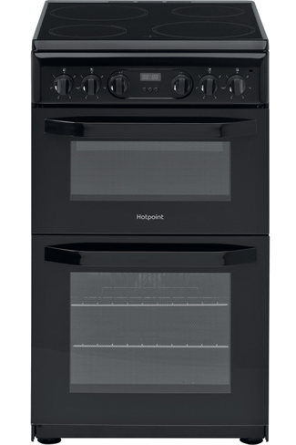 Hotpoint Cloe HD5V93CCB 50cm Black Double Oven Electric Cooker