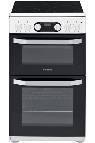 Hotpoint Cloe HD5V93CCW 50cm White Double Oven Electric Cooker