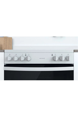 Indesit ID67V9KMWUK 60cm White Double Oven Electric Cooker
