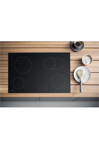 Hotpoint HR724BH 77cm Black Built-In Ceramic Hob