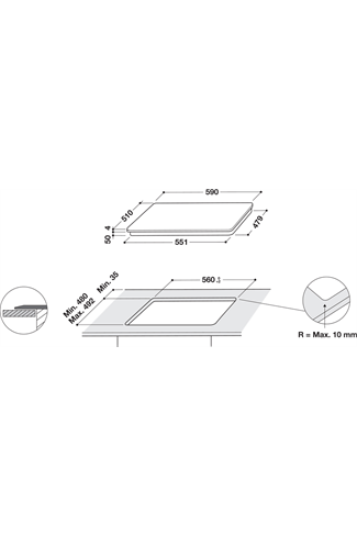 Hotpoint TB7960CBF 59cm Black Built-In Induction Hob