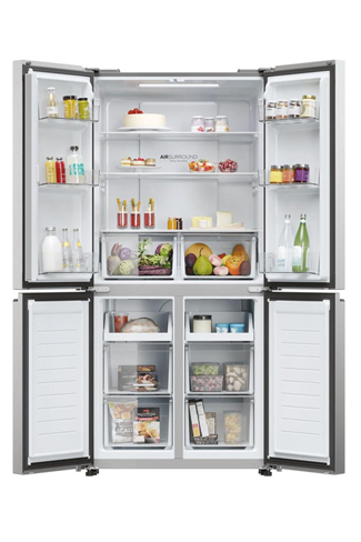 Haier HCR3818ENMM Platinum Inox Freestanding Fridge Freezer