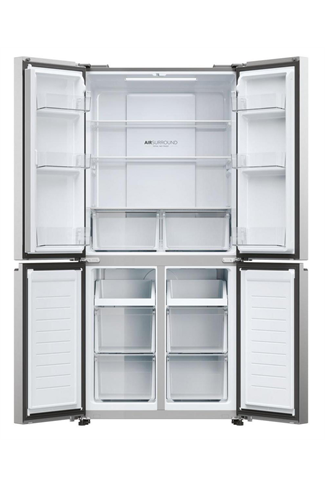 Haier HCR3818ENMM Platinum Inox Freestanding Fridge Freezer