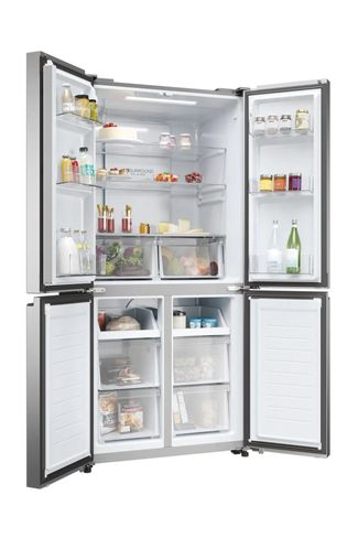 Haier HCR3818ENMM Platinum Inox Freestanding Fridge Freezer