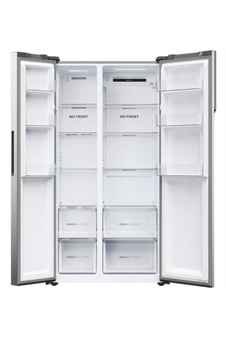 Haier HSR5918DNMP Inox Freestanding Fridge Freezer