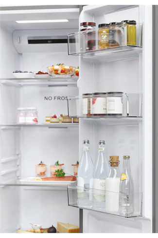 Haier HSR5918DNMP Inox Freestanding Fridge Freezer