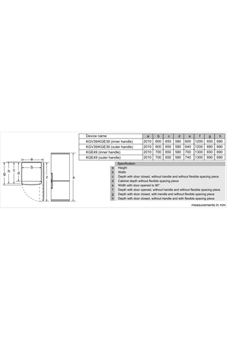 Bosch Serie 4 KGV39VLEAG 60cm Stainless Steel 60/40 Fridge Freezer