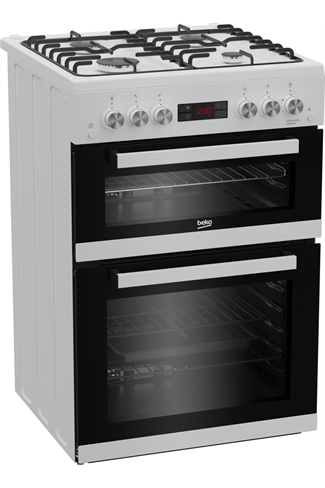 Beko EDG634W 60cm White Double Oven Gas Cooker