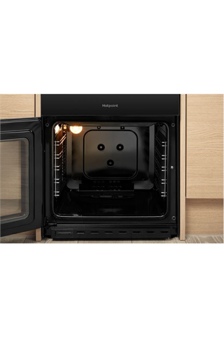 Hotpoint Cloe HD5G00CCBK 50cm Black Double Oven Gas Cooker