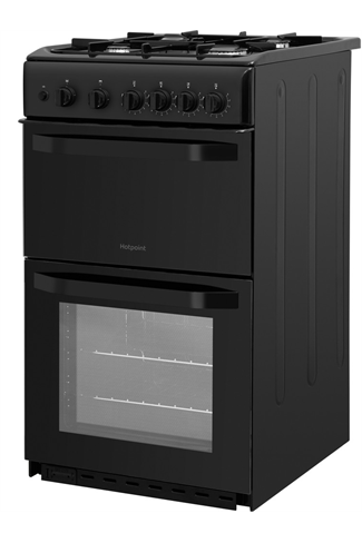 Hotpoint Cloe HD5G00KCB 50cm Black Twin Cavity Gas Cooker