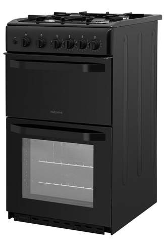 Hotpoint Cloe HD5G00KCB 50cm Black Twin Cavity Gas Cooker