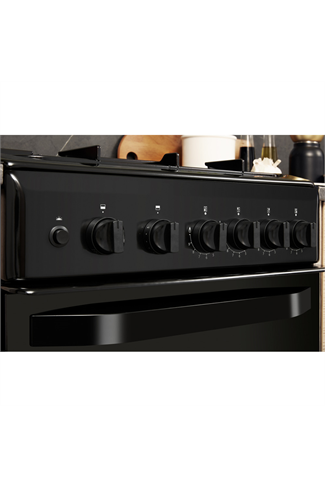 Hotpoint Cloe HD5G00KCB 50cm Black Twin Cavity Gas Cooker