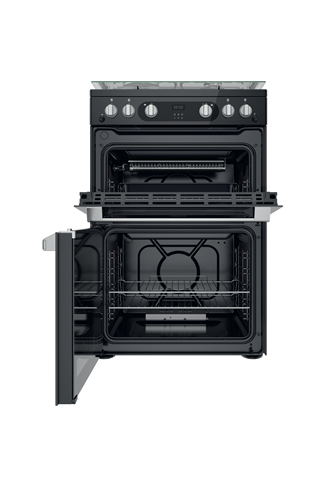 Hotpoint HDM67G0C2CB/UK 60cm Black Double Oven Gas Cooker