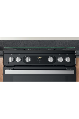 Hotpoint HDM67G0C2CB/UK 60cm Black Double Oven Gas Cooker