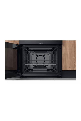 Hotpoint HDM67G0CCB 60cm Black Double Oven Gas Cooker