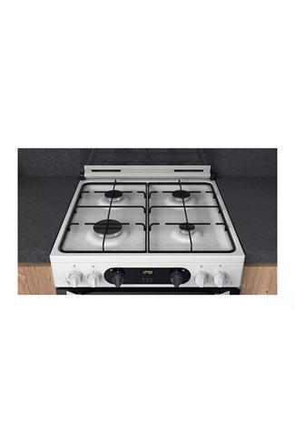 Hotpoint HDM67G0CCW 60cm White Double Oven Gas Cooker