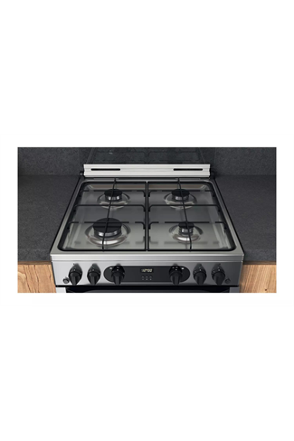Hotpoint HDM67G0CCX 60cm Silver Double Oven Gas Cooker