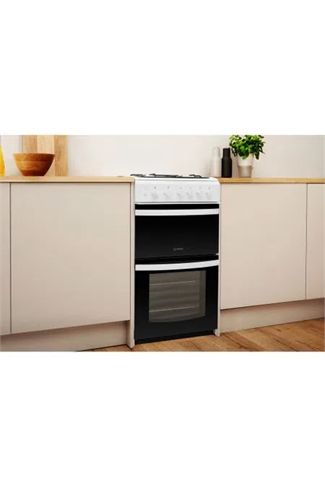 Indesit ID5G00KMW 50cm White Twin Cavity Gas Cooker