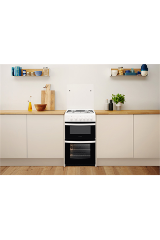 Indesit Cloe ID5G00KMWL 50cm White Twin Cavity Gas Cooker