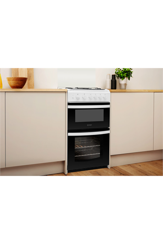 Indesit Cloe ID5G00KMWL 50cm White Twin Cavity Gas Cooker