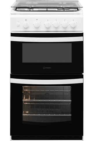 Indesit Cloe ID5G00KMWL 50cm White Twin Cavity Gas Cooker