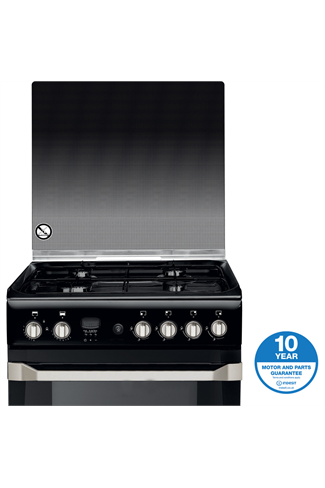 Indesit Advance ID60G2K 60cm Black Double Oven Gas Cooker