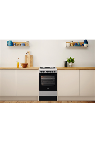 Indesit Cloe IS5G1PMSS 50cm Silver Single Cavity Gas Cooker