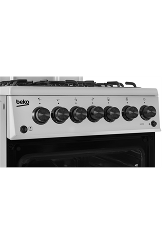 Beko KA52NES 50cm Silver Gas Cooker With High Level Grill