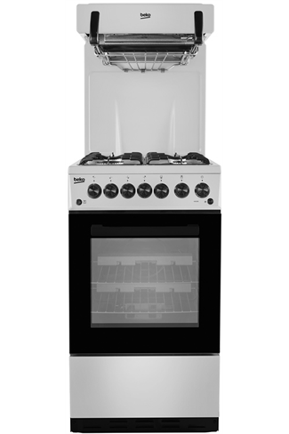 Beko KA52NES 50cm Silver Gas Cooker With High Level Grill