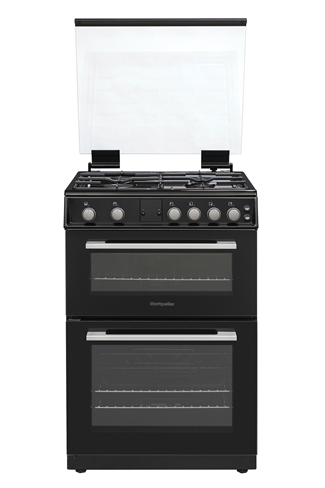 Montpellier MDOG60LK 60cm Black Double Oven Gas Cooker