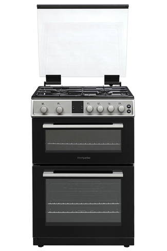 Montpellier MDOG60LS 60cm Silver Double Oven Gas Cooker
